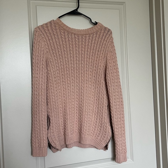 ZARA Cable Knit Sweater w/ Side Zippers - Picture 2 of 5
